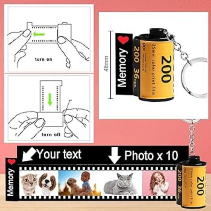 Customized Flim Roll Keychain with 6 Photos - Image 11