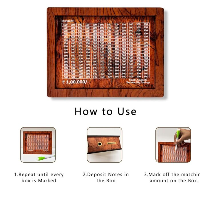 Customized wodden money savings box with 1 photo - Image 1