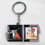 customized 2 photo square shape metal keychain - Image 9