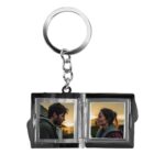 customized 2 photo square shape metal keychain