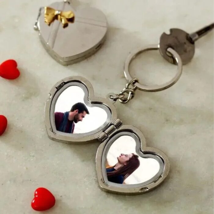 customized 2 photo  Heart  shape metal keychain - Image 10