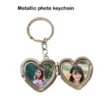 customized 2 photo  Heart  shape metal keychain - Image 9