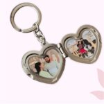 customized 2 photo  Heart  shape metal keychain - Image 12