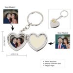 customized 2 photo  Heart  shape metal keychain - Image 5