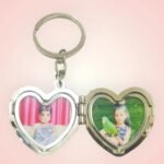 customized 2 photo  Heart  shape metal keychain - Image 7