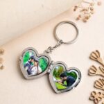 customized 2 photo  Heart  shape metal keychain - Image 13