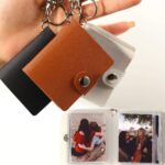 customized leather keychain album with 16 photos(15photo +1 wishes)