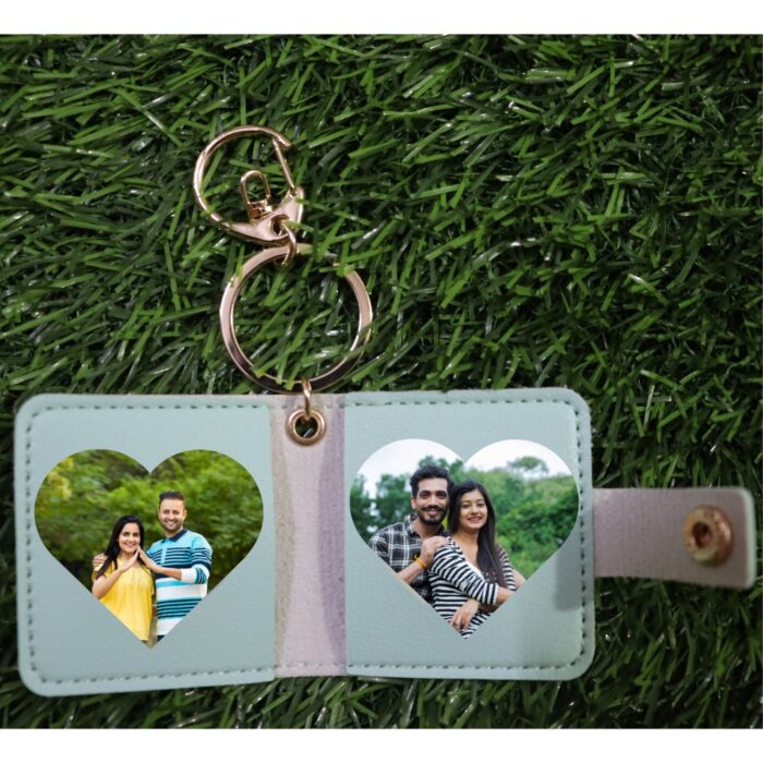 Customized leather keychain with 2 photos - Image 9