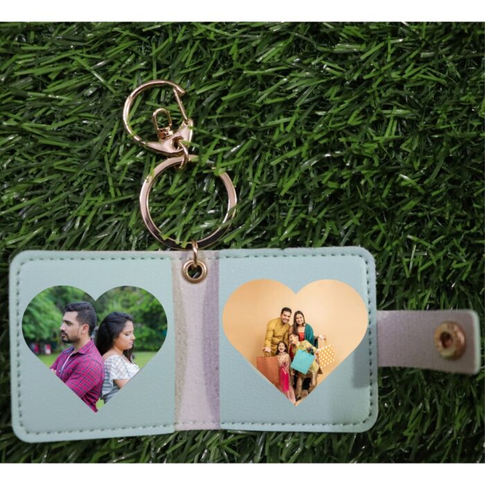 Customized leather keychain with 2 photos - Image 4