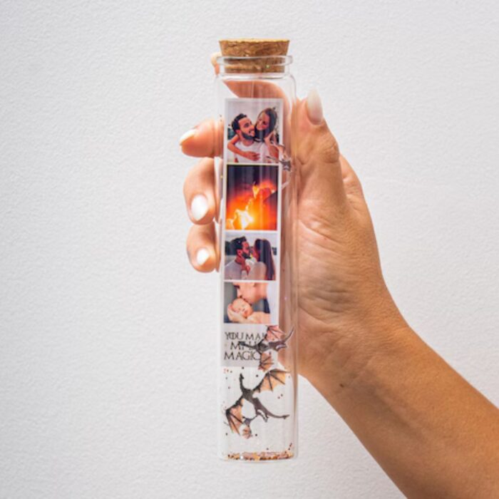 customized long Message photo bottle with 5 photo and one short massage - Image 1