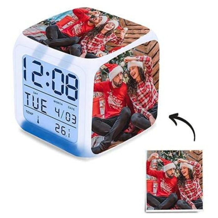 customized 7 colour changing LED digital clock with 4 photo - Image 1