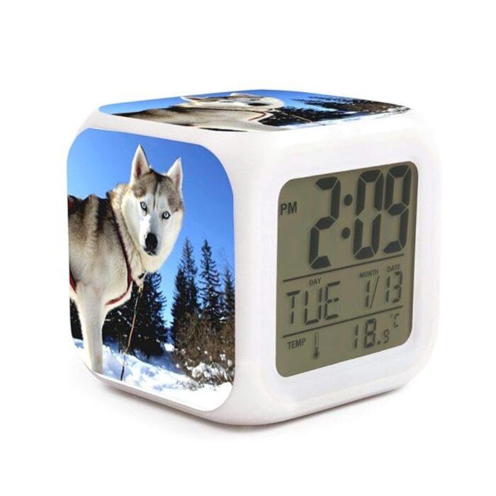 customized 7 colour changing LED digital clock with 4 photo - Image 7
