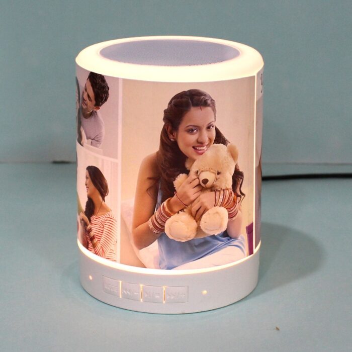 customized colour changing LED bluetooth speaker with (3 photo + 1 wishes) - Image 1