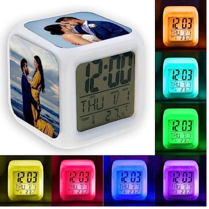 customized 7 colour changing LED digital clock with 4 photo - Image 12