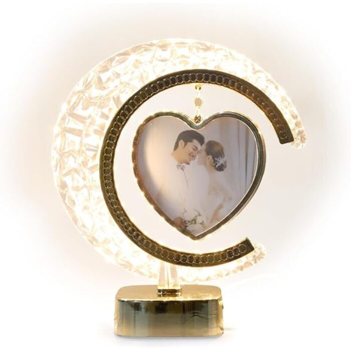 customized LED crystal moon lamp heart photo frame - Image 2