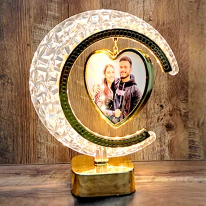 customized LED crystal moon lamp heart photo frame - Image 5
