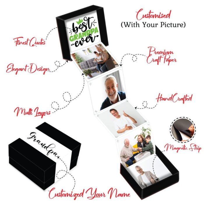 customized  photo popup box with 5 photo+ 1 wishes - Image 5