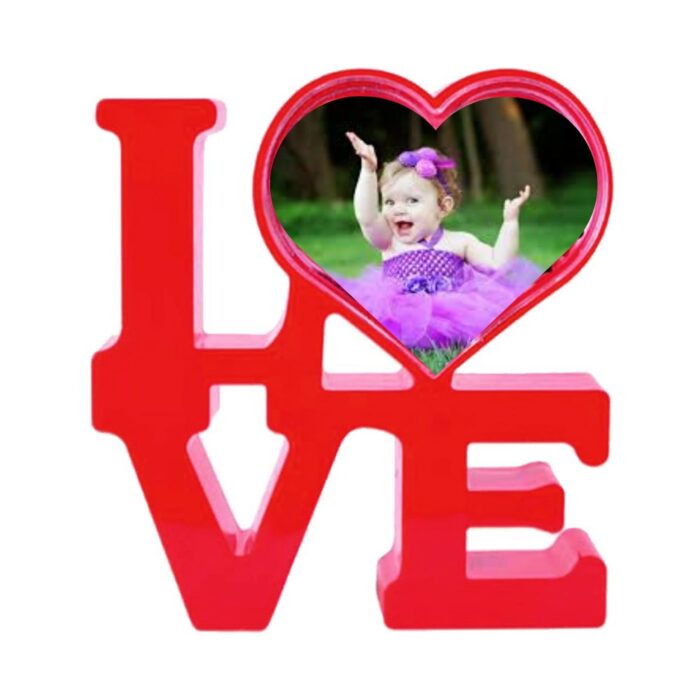 customized love heart photo frame with light - Image 1