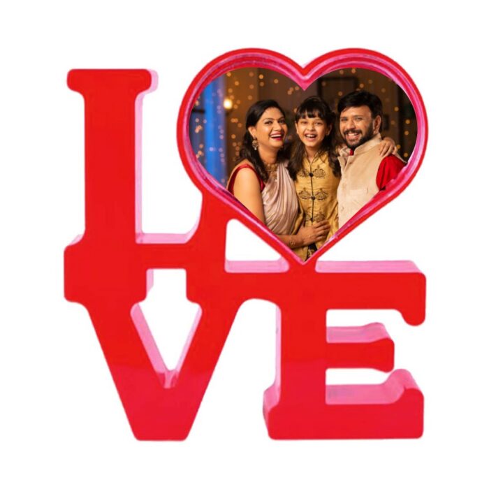 customized love heart photo frame with light - Image 5