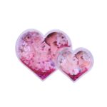 customized 2 photo snow glitter crystal double heart - Image 2
