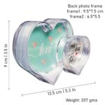 customized 2 photo snow glitter crystal double heart - Image 7