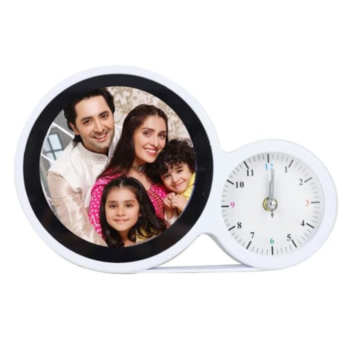 customized big size magic mirror cum photo frame with clock - Image 1