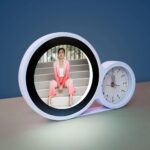 customized big size magic mirror cum photo frame with clock - Image 3