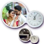 customized big size magic mirror cum photo frame with clock - Image 5