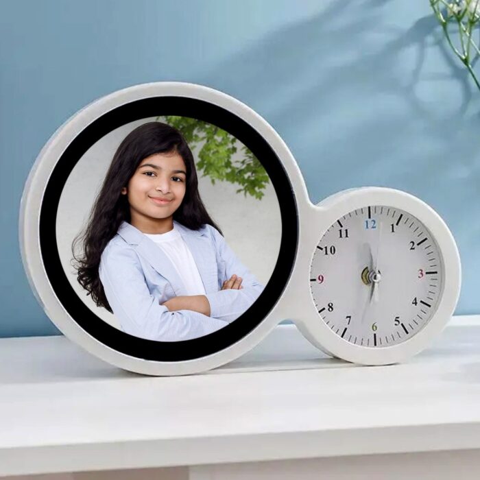 customized big size magic mirror cum photo frame with clock - Image 6