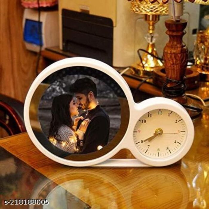 customized big size magic mirror cum photo frame with clock - Image 9