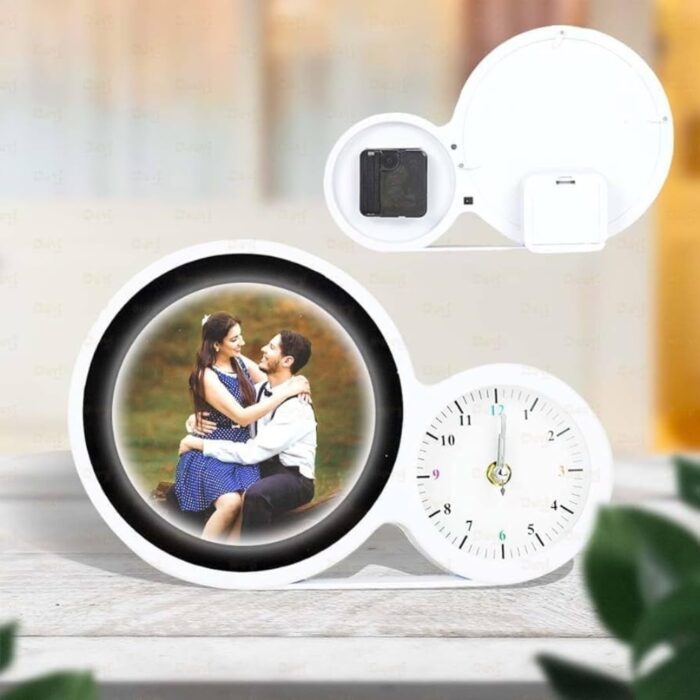 customized big size magic mirror cum photo frame with clock - Image 10