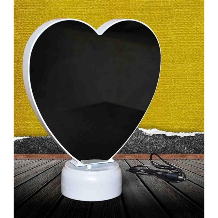 customized heart magic mirror cum photo frame with LED light - Image 9