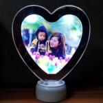 customized heart magic mirror cum photo frame with LED light - Image 10