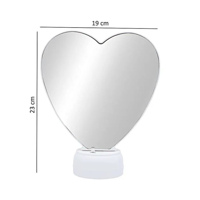 customized heart magic mirror cum photo frame with LED light - Image 11