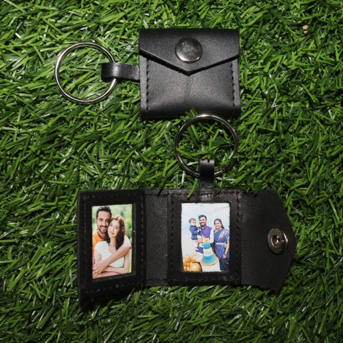 customized leather keychain 2 photo frame - Image 3