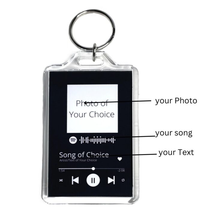 Personalized Cute Spotify Song Code Keychain With Your Photo - Image 2