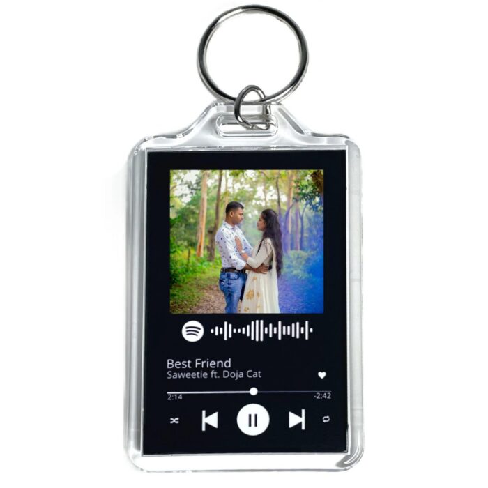 Personalized Cute Spotify Song Code Keychain With Your Photo - Image 1