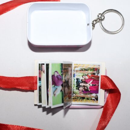 Customized Mini  Book Album Tin Keychain (15 Photo+1 wish)