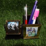 Customized Wooden Rotating 6 Photo Cube With Pen Stand - Image 9