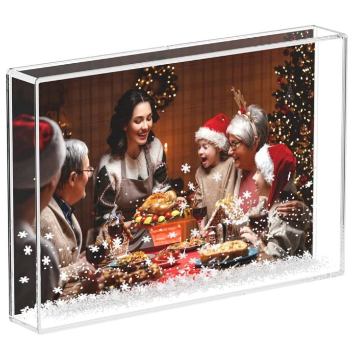 Customized photo Snow Glitter Rectangle Crystal - Image 1