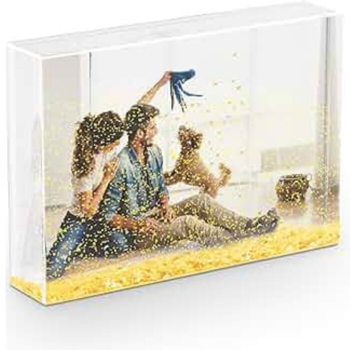 Customized photo Snow Glitter Rectangle Crystal - Image 3