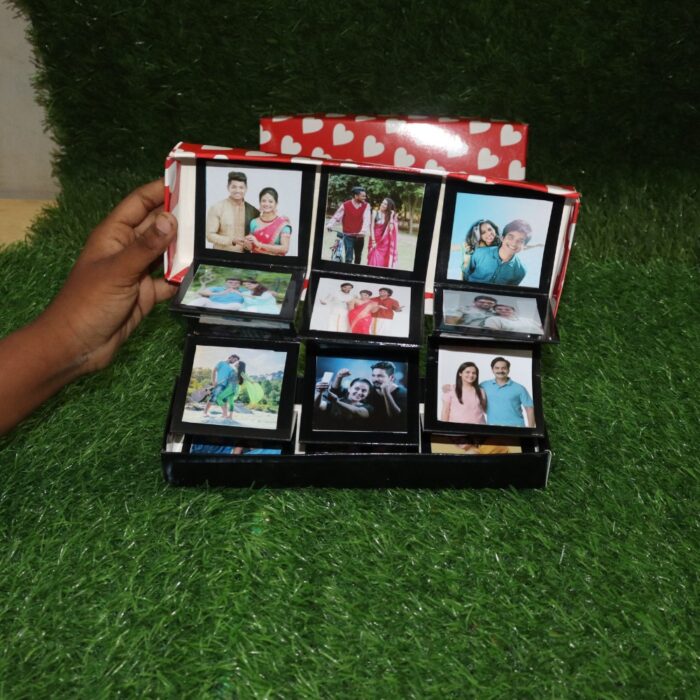 customized 3 Step Photo Pop Up Box Album With 18 Photos(or) (17 Photo + 1 wish) - Image 1