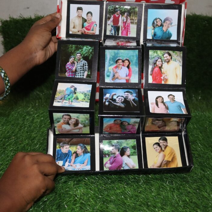 customized 3 Step Photo Pop Up Box Album With 18 Photos(or) (17 Photo + 1 wish) - Image 3