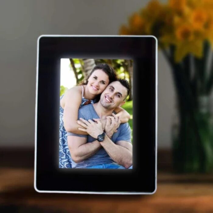 Customized Magic Mirror LED Photo Frame With Your Photo (HarizontalVertical Stand) as Mirror LED Light ON Use as Your Photo Display - Image 6