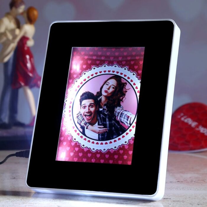 Customized Magic Mirror LED Photo Frame With Your Photo (HarizontalVertical Stand) as Mirror LED Light ON Use as Your Photo Display - Image 7