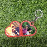 Customized Double side heart photo keychain - Image 4