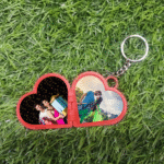 Customized Double side heart photo keychain - Image 3