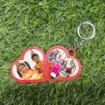 Customized Double side heart photo keychain - Image 8
