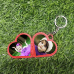 Customized Double side heart photo keychain - Image 11