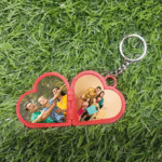Customized Double side heart photo keychain - Image 6